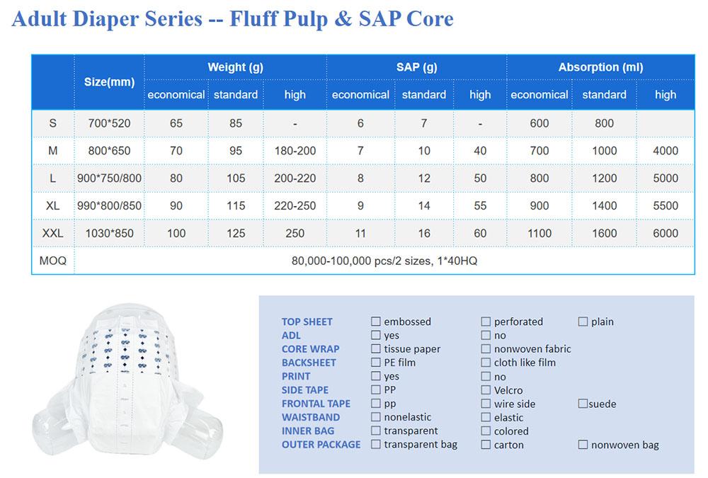 factory Disposable adult Diapers